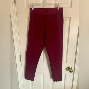 NWT Banana Republic burgundy scallop hem pants